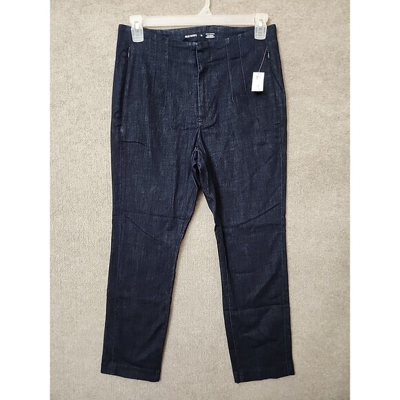 Old Navy Polished Pixie Skinny Ankle Jeans Womens 12 Blue Dark Wash Stretch NEW - Picture 3 of 11